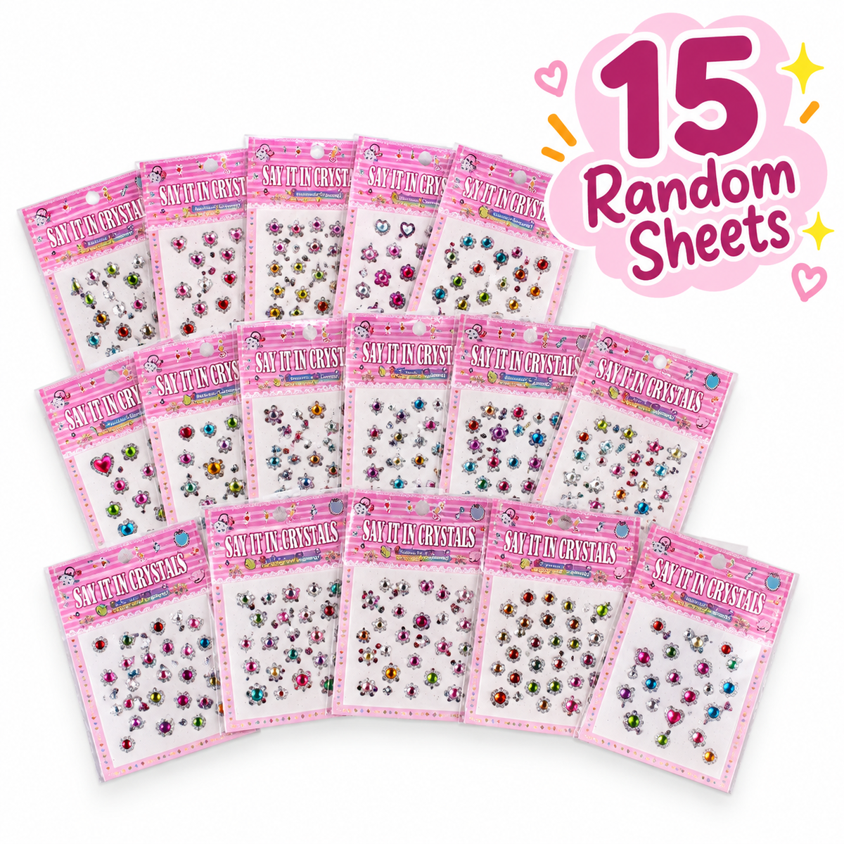 Colourful Crystal Sticker Sheet Collection