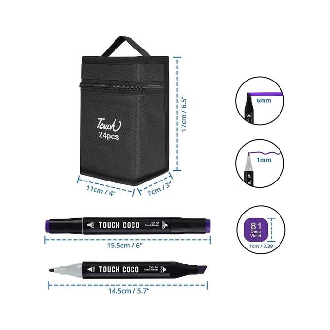 24 Colors Alcohol Marker Set