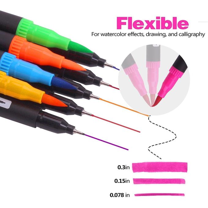 36 Colors Dual Brush Pens Set with Case