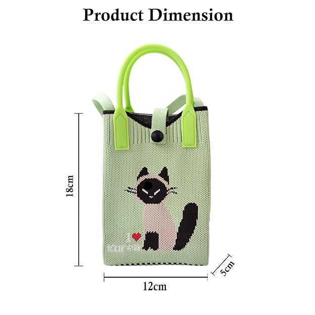 Cat Mini Knit Crossbody Bag