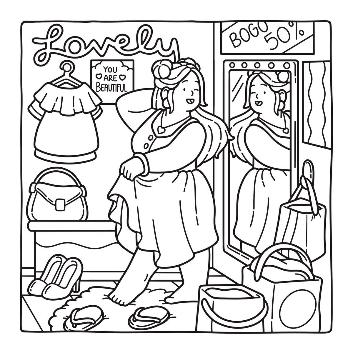 Curvey cuties coloring book
