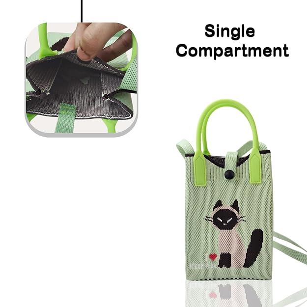 Cat Mini Knit Crossbody Bag