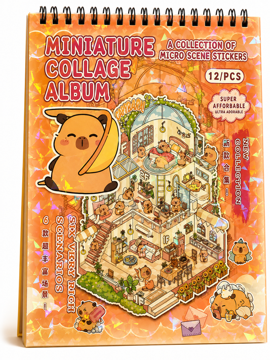 Capybara Miniature Diorama 3D Sticker book