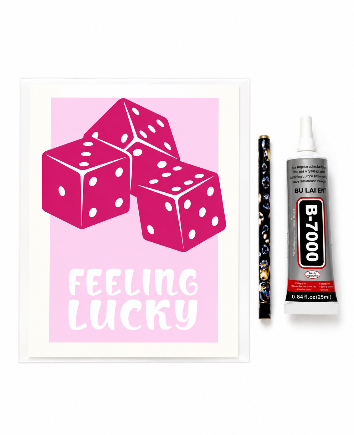 Acrylic Pink Dice Sparkle Diamond Art Kit