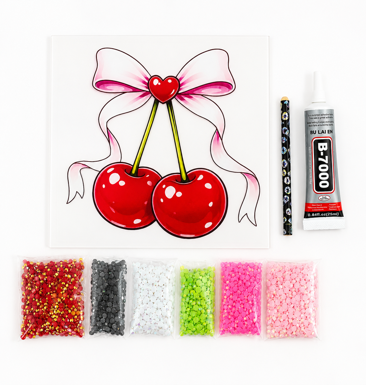 Acrylic Sweet Cherries Sparkle Diamond Art Kit
