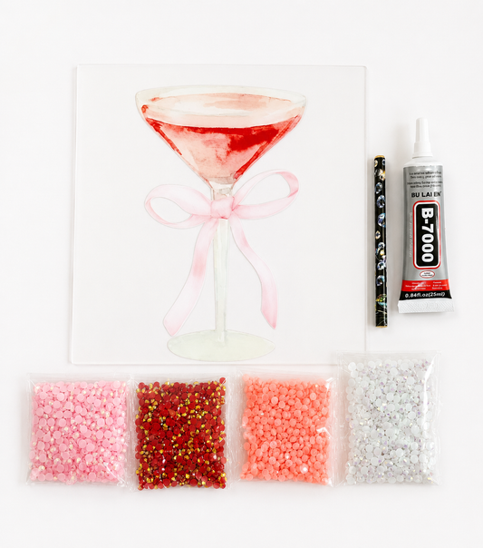 Acrylic Martini Glass Sparkle Diamond Art Kit