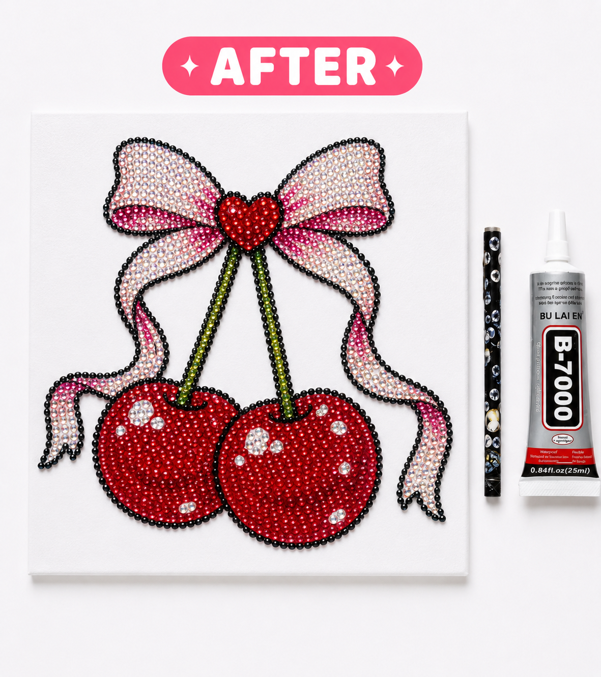 Acrylic Sweet Cherries Sparkle Diamond Art Kit