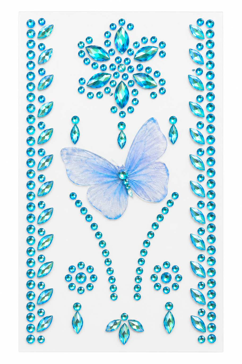 Pink Butterfly Rhinestone Sticker Sheet 🦋
