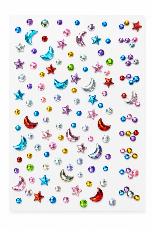 Iridescent Celestial Rhinestone Sticker Sheet