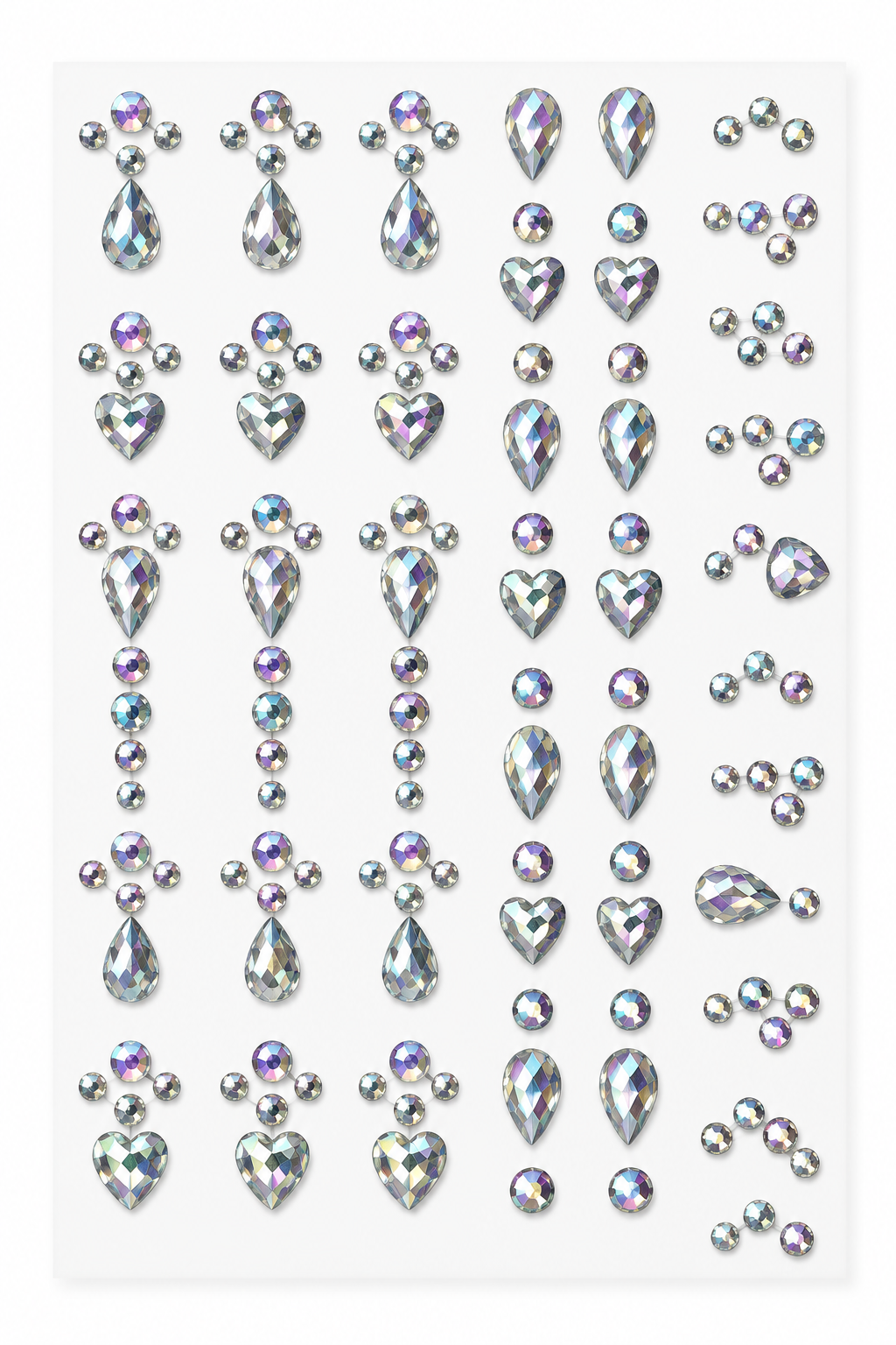 Iridescent Celestial Rhinestone Sticker Sheet