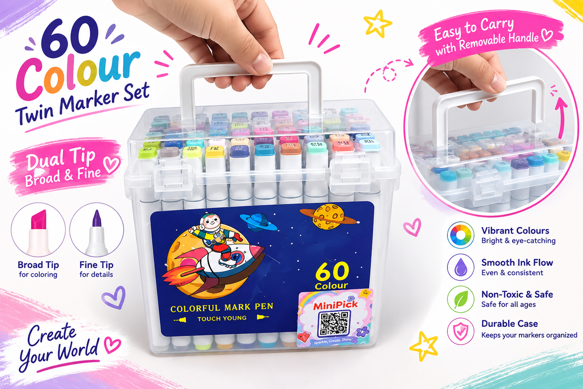 60-Piece Touch Art Marker Pen Set