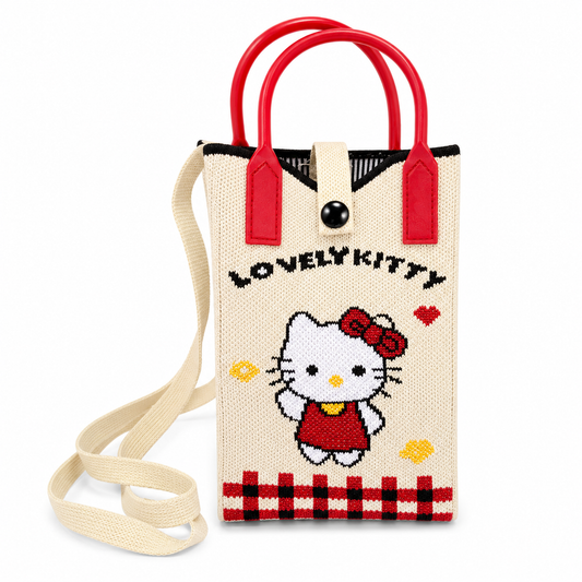 Kitty Crossbody Mobile Sling Bag with Strap & Silicone Handle