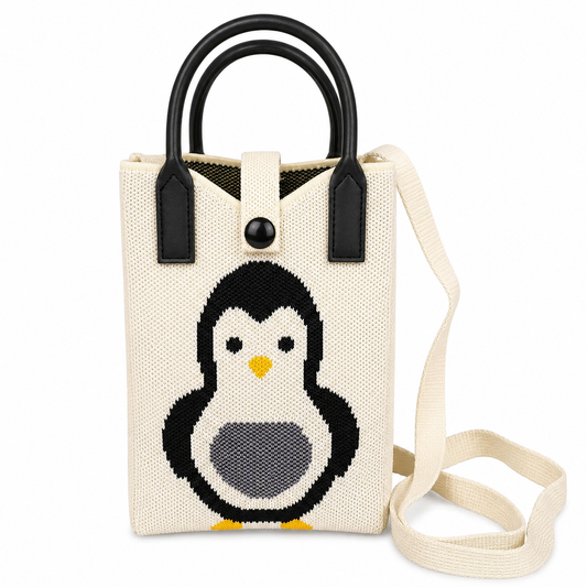 penguin Crossbody Mobile Sling Bag with Strap & Silicone Handle