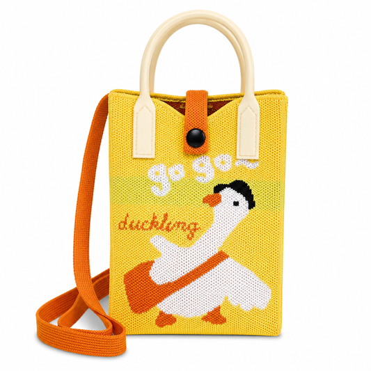 Duck Crossbody Mobile Sling Bag with Strap & Silicone Handle