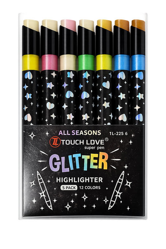 Glitter Markers 6-ألوان جليتر