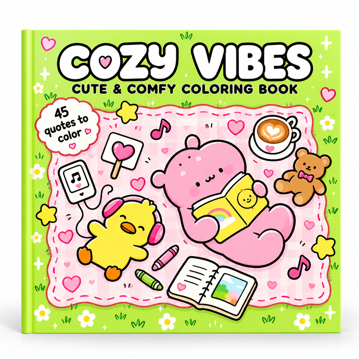 Cozy Vibes Cute Colouring Book.