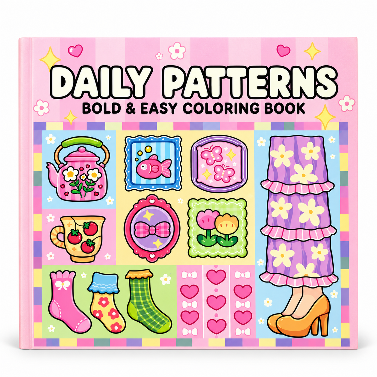 Daily Patterns Pastel Kawaii Colouring Book