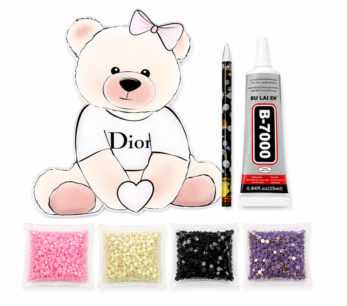 Pastel Teddy Bear Diamond Art Kit 🧸