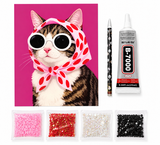 Retro Cat Diamond Art Kit 🐱
