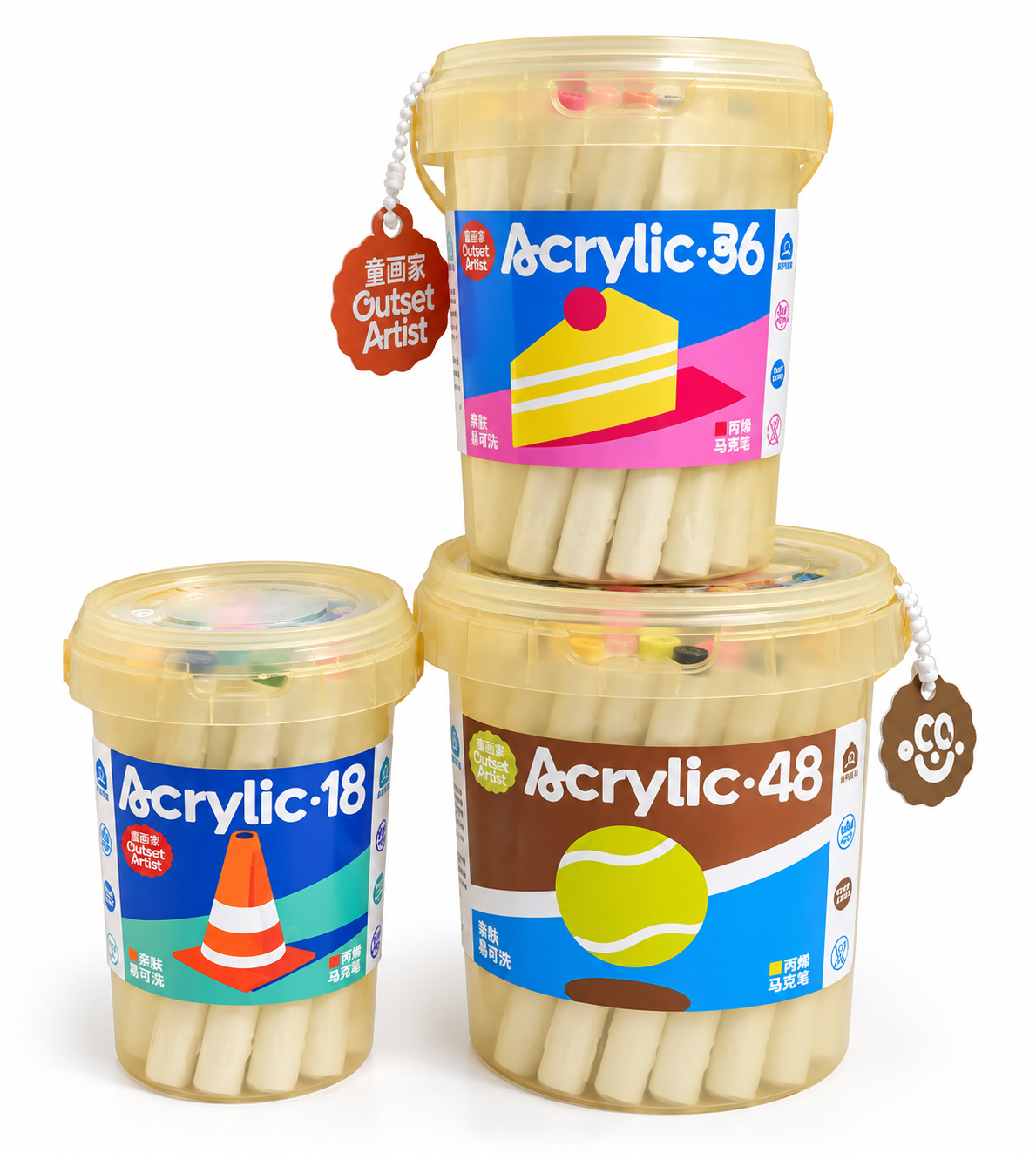 Acrylic Marker Set – 18/36/48 Colors