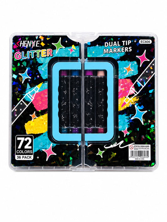 Glitter Markers 72-ألوان جليتر