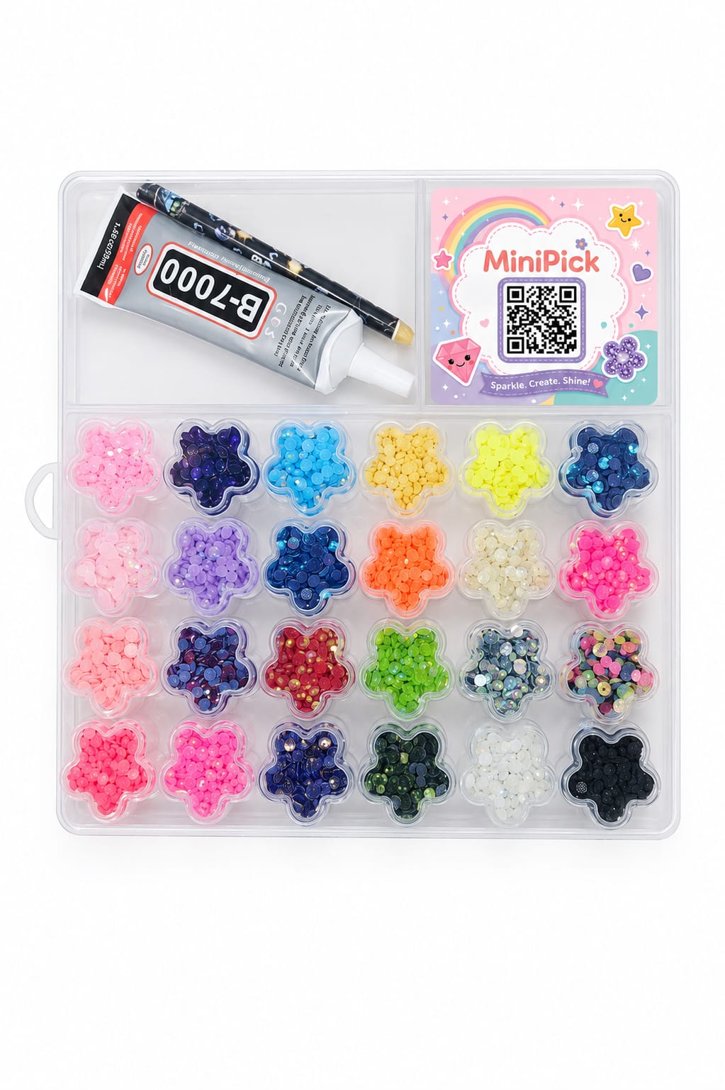flower Sparkle Diamond Art Kit – 24Colors ✨
