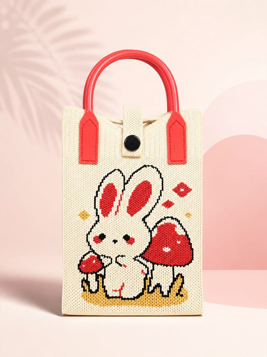 rabbit  Crossbody Mobile Sling Bag with Strap & Silicone Handle (Copy)
